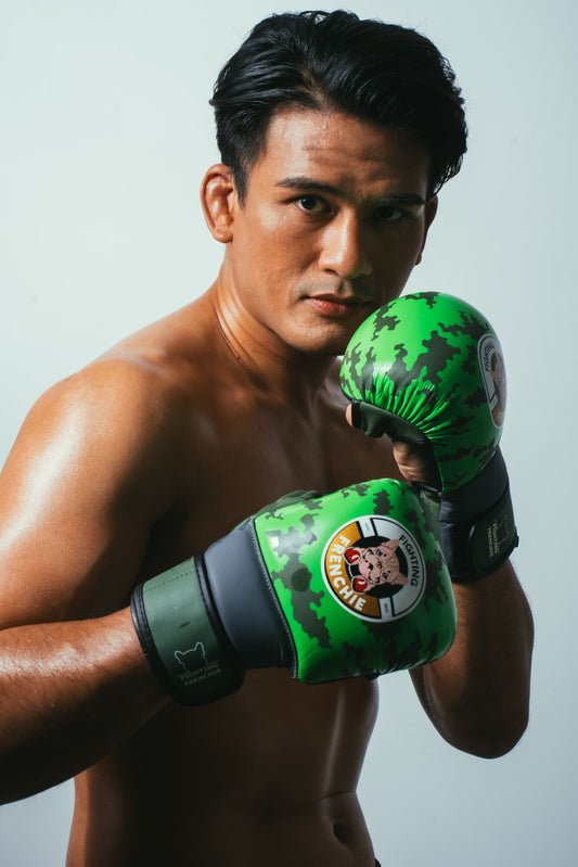 Limited Edition 7oz Sparring Gloves: Green Camoflage